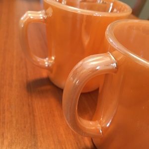 Unmatched Fire King mugs Peach Luster